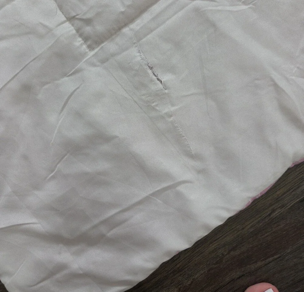 Pink And White Square Pattern Manufactured Quilt 84 X 84